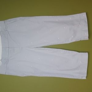 J. Crew Size 4 Weathered Favorite Fit Broken In Chino Capri Pink Whale Print